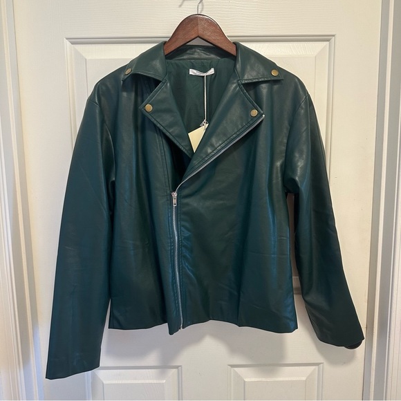 Peppermayo Exclusive - In My Natural Element PU Jacket - Dark Forest Size 4 - Picture 2 of 9